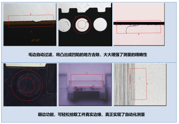 强大的毛边、弱边抓取功能